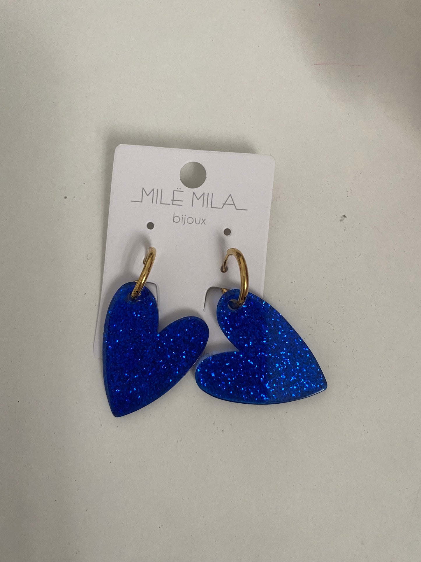Boucles d’oreilles cœurs paillettes
