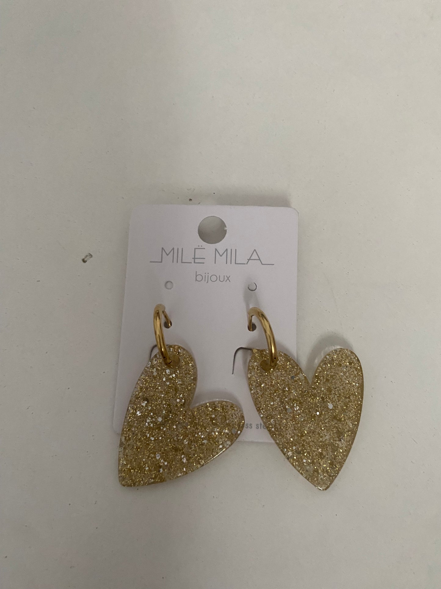 Boucles d’oreilles cœurs paillettes