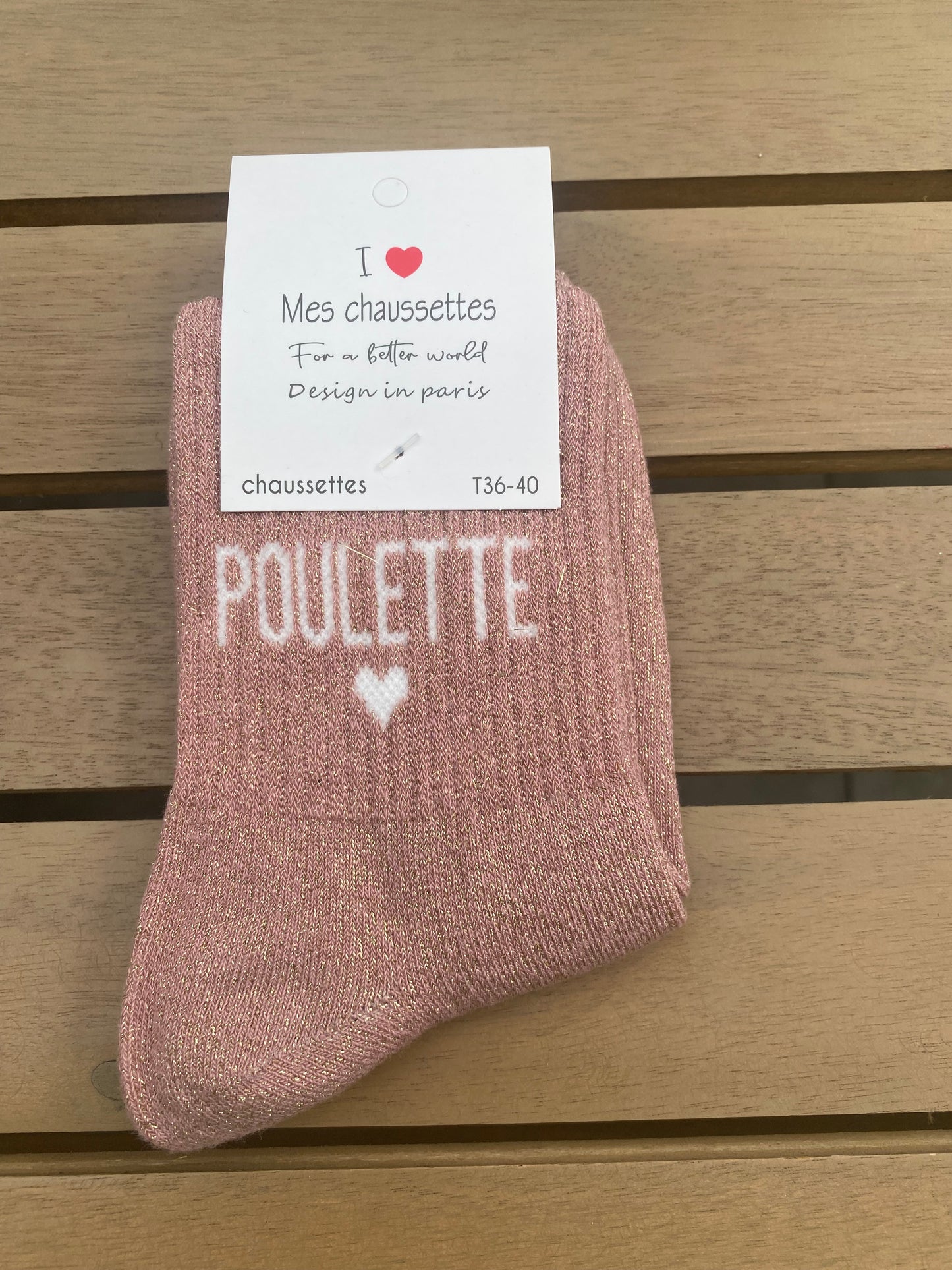 Chaussette à paillettes Poulette