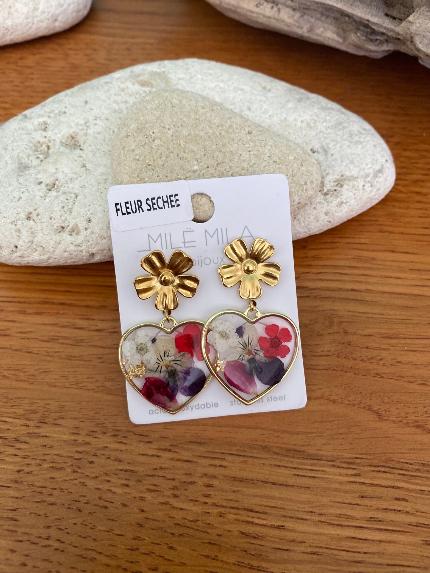 Boucles d’oreilles fleurs éternelles
