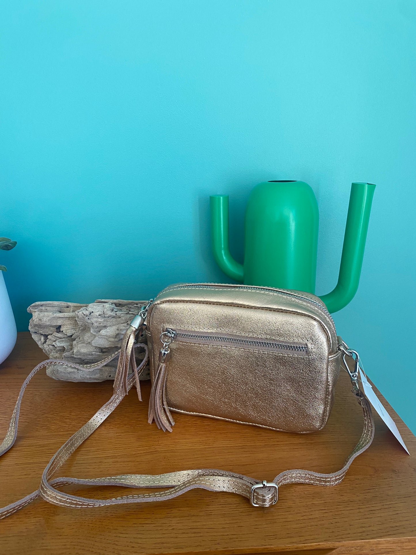 Sac à bandoulière en cuir irisé