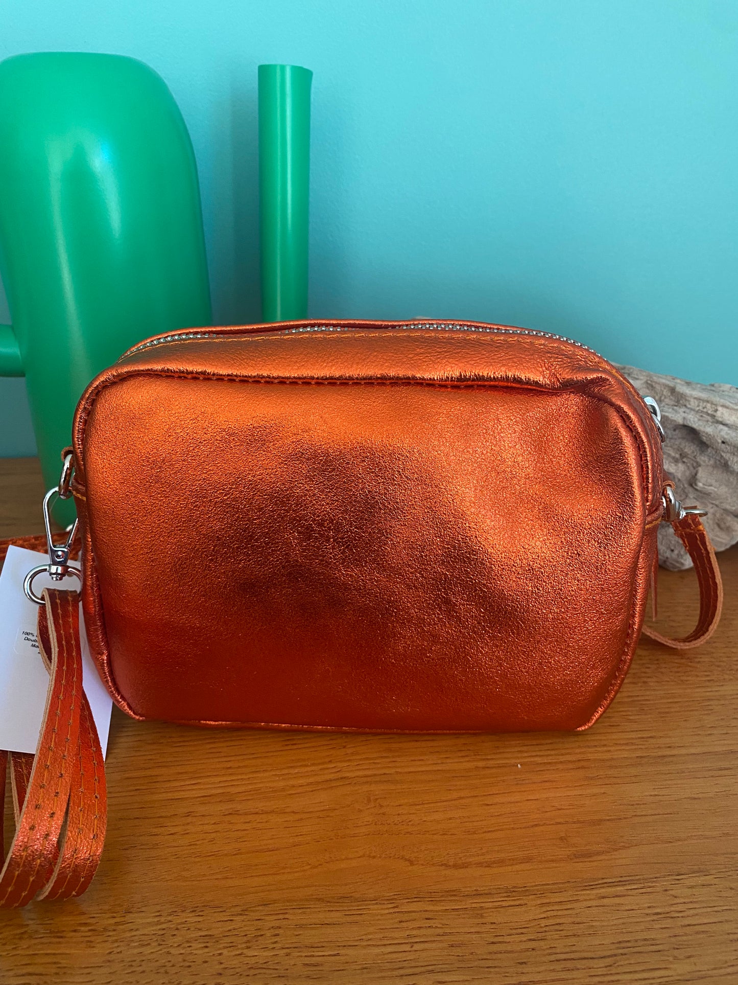 Sac à bandoulière en cuir irisé