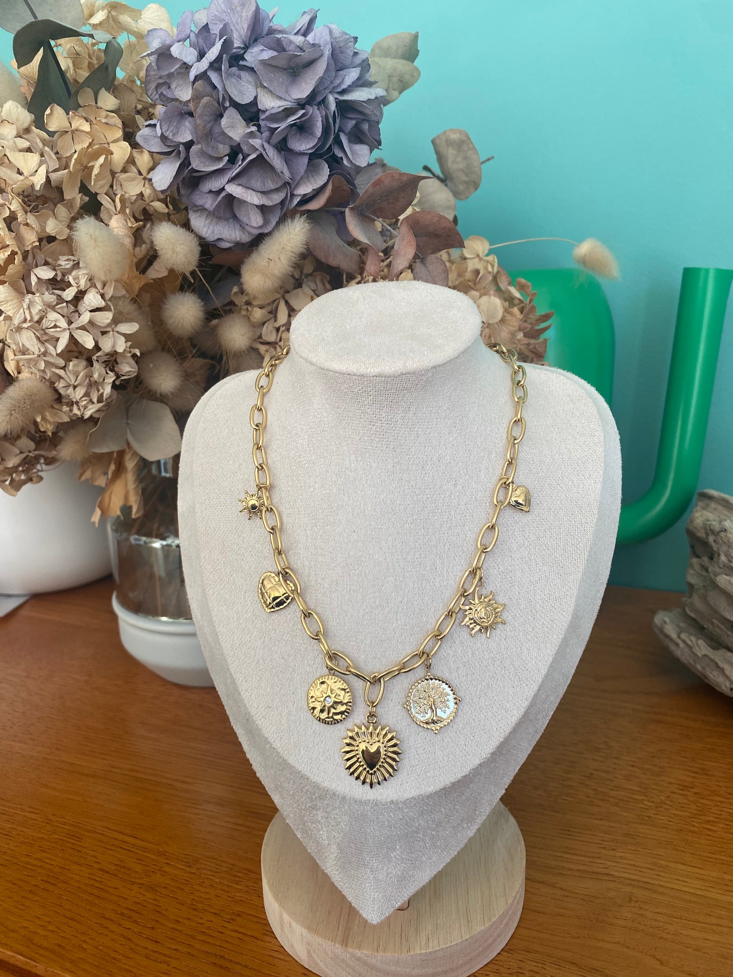 Collier breloque Jade