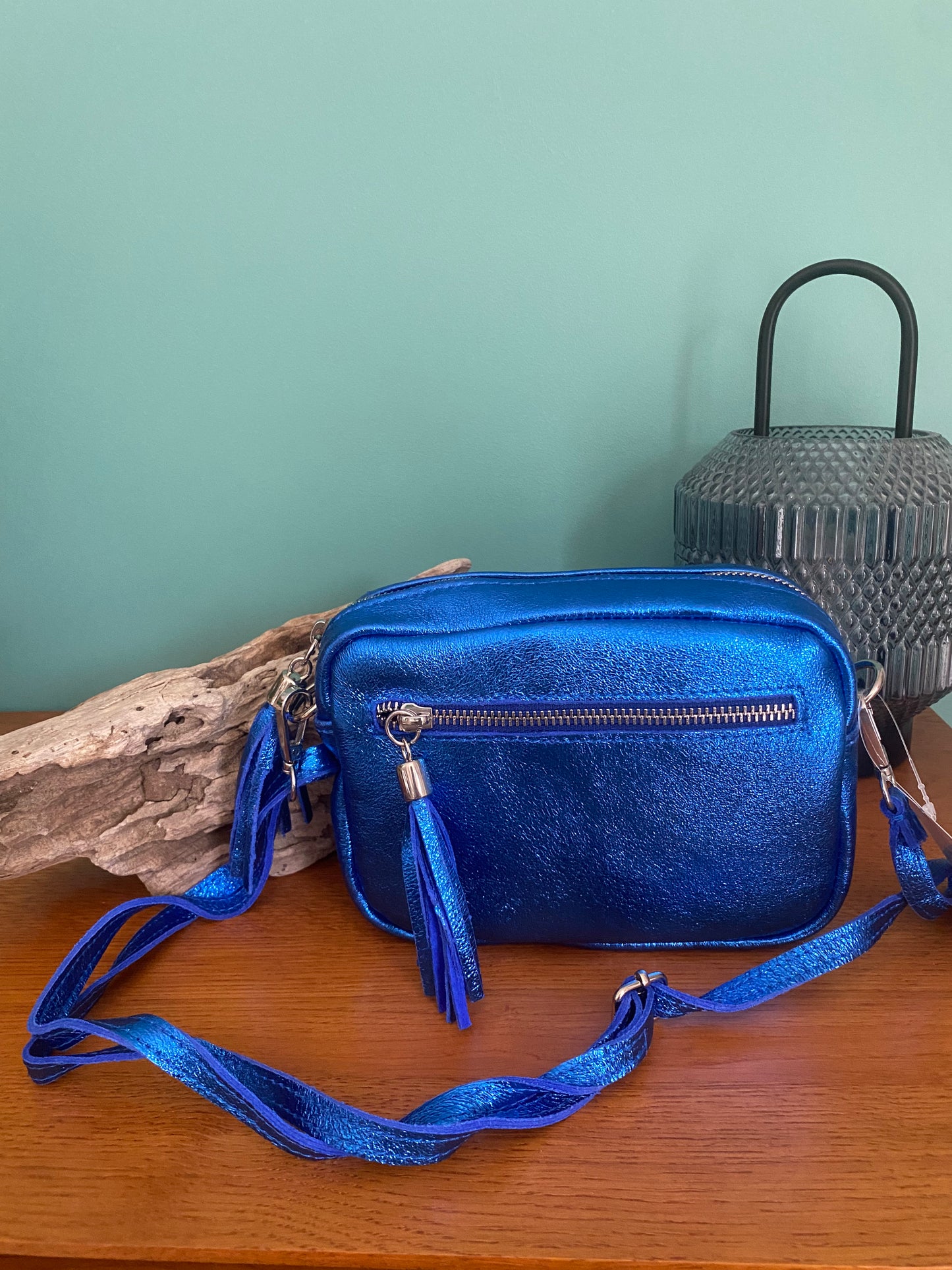 Sac à bandoulière en cuir irisé