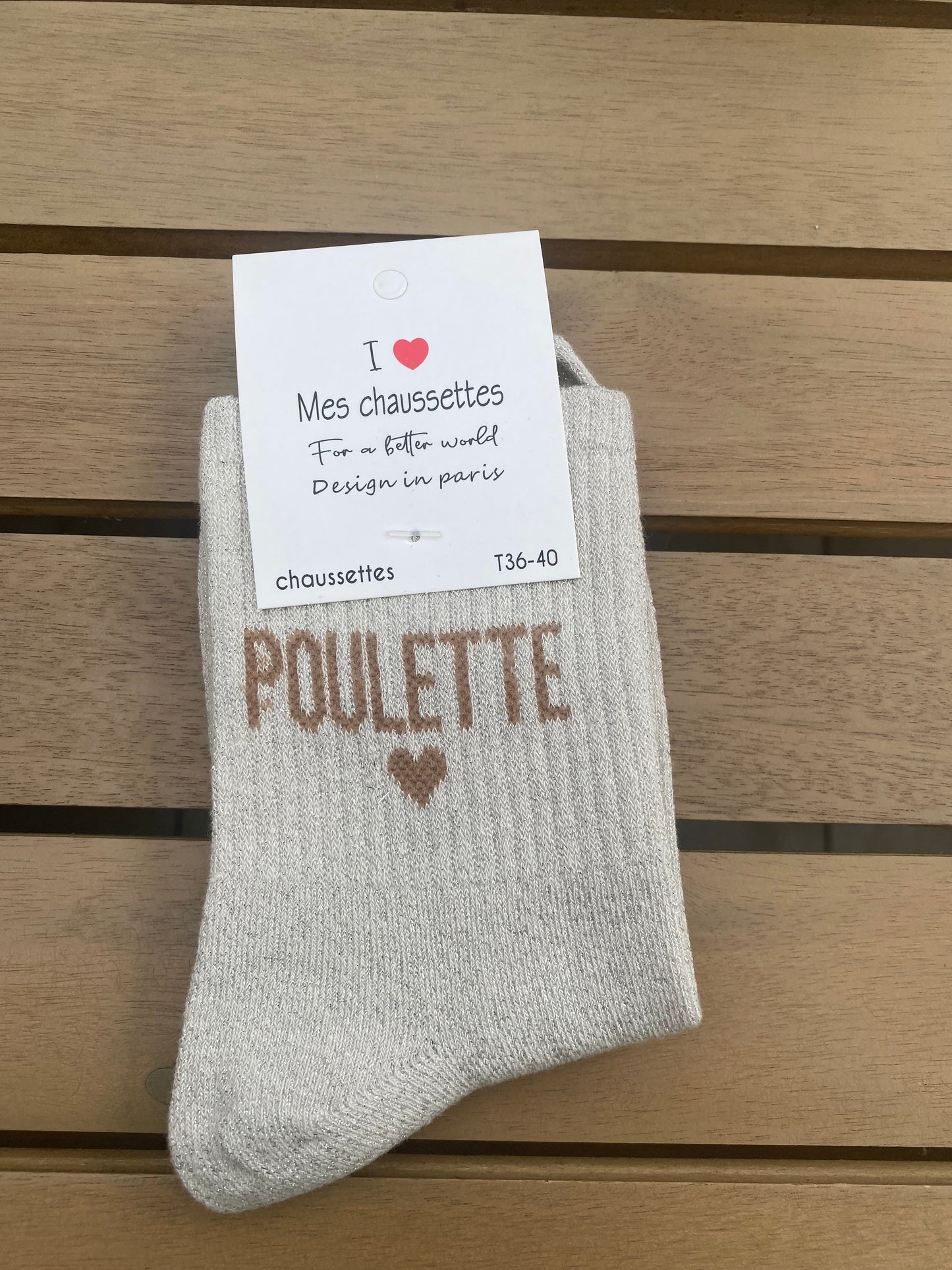 Chaussette à paillettes Poulette