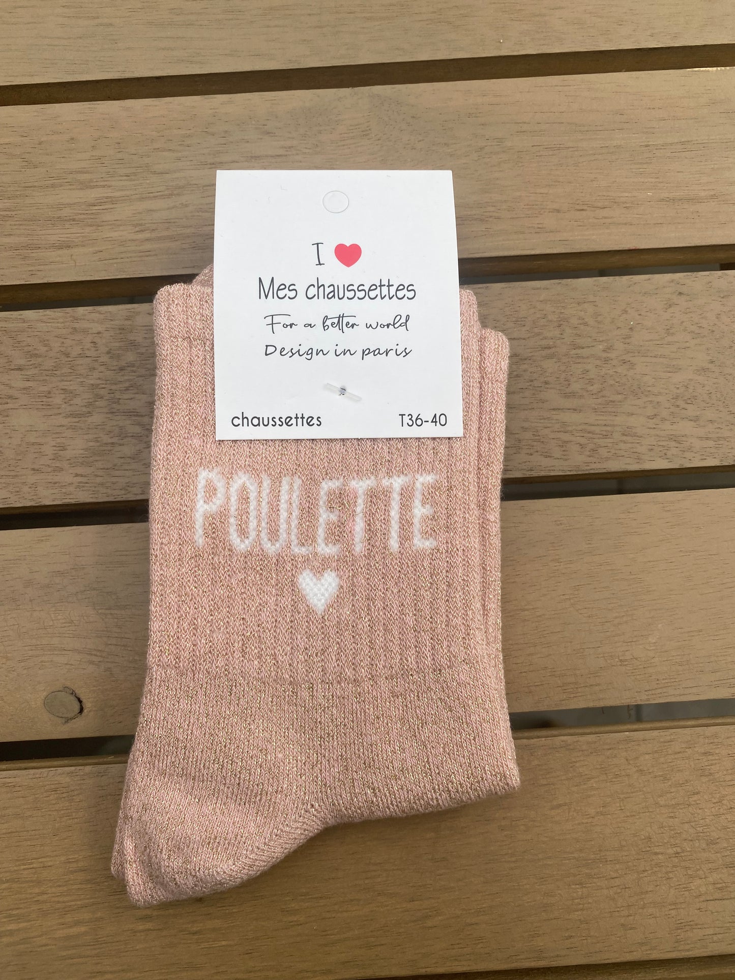 Chaussette à paillettes Poulette