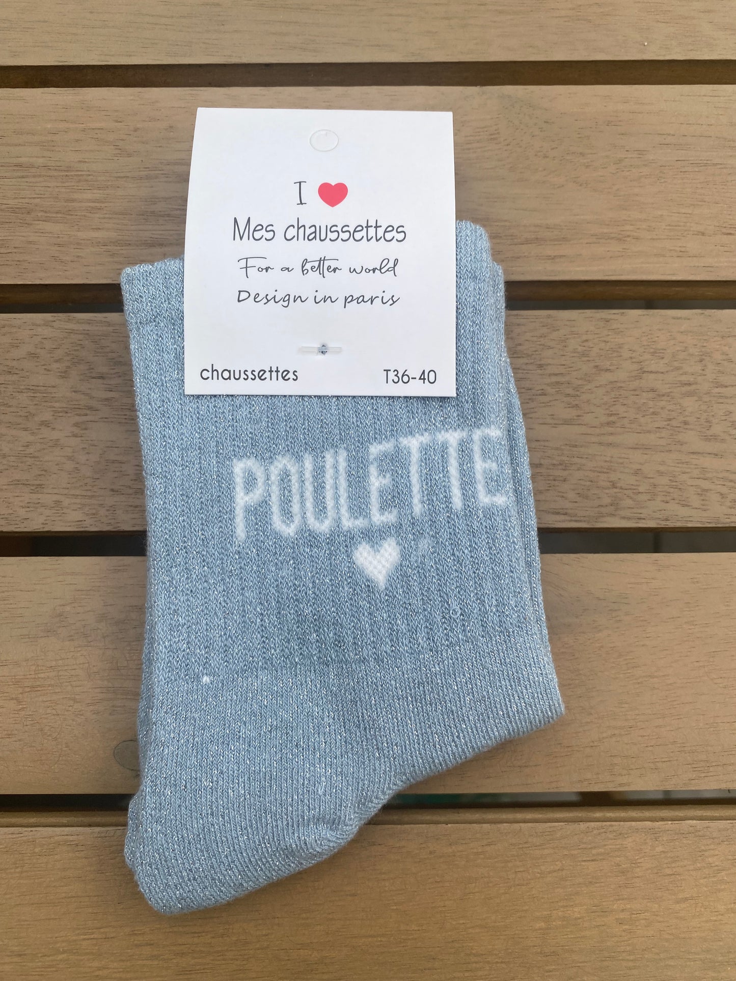 Chaussette à paillettes Poulette