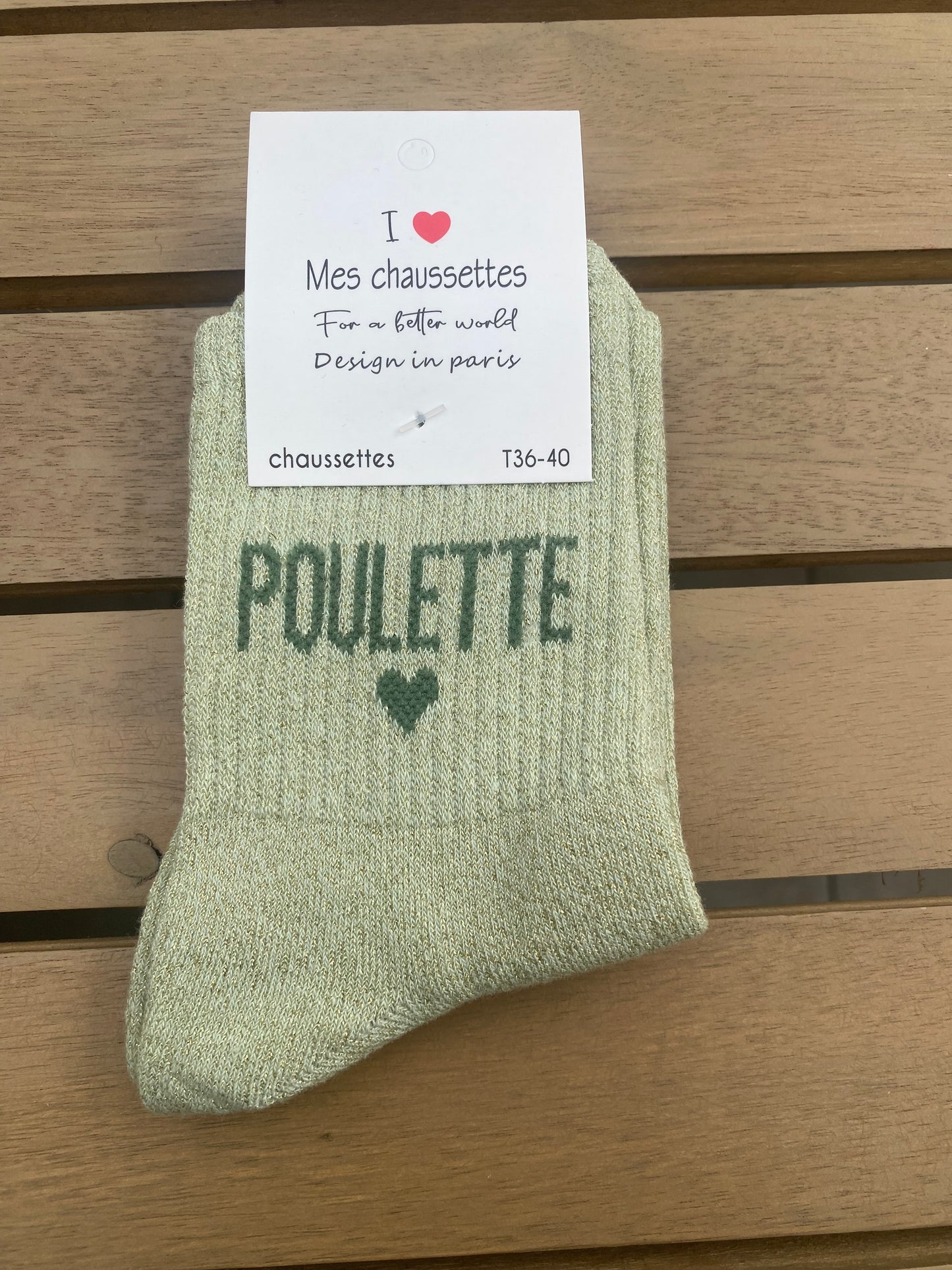 Chaussette à paillettes Poulette