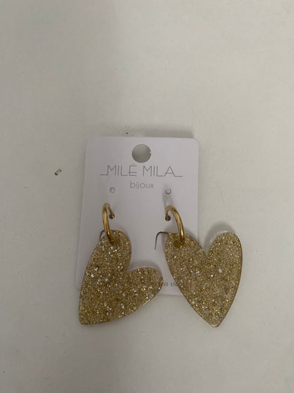 Boucles d’oreilles cœurs paillettes